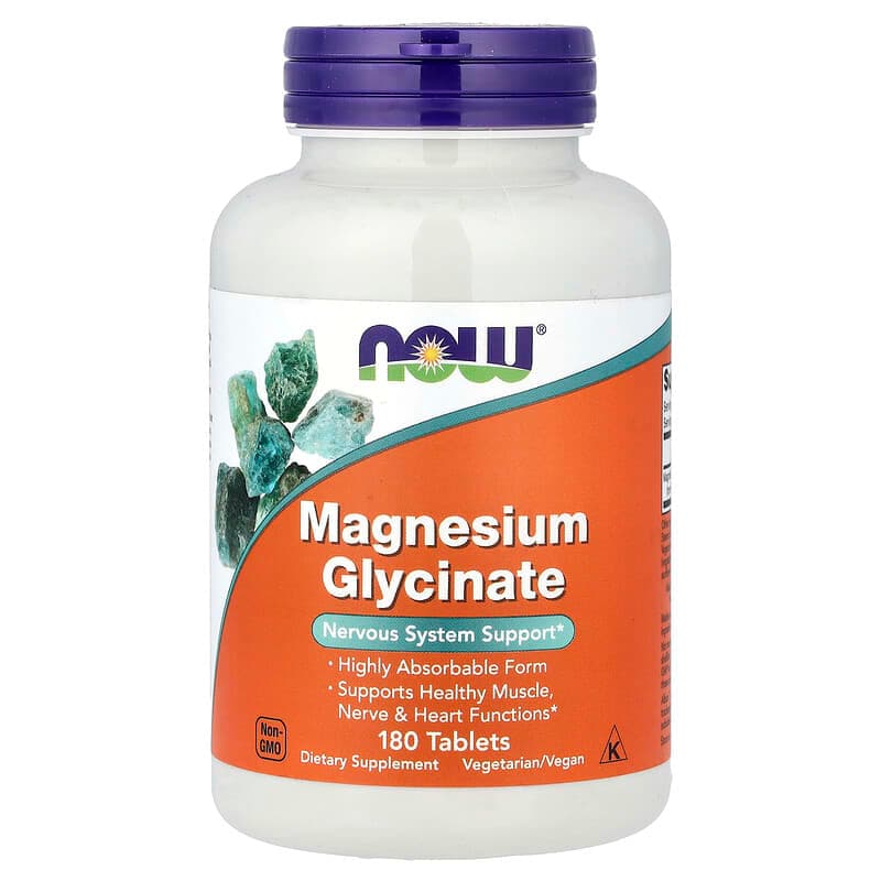 NOW Foods, Magnesio bisglicinato, 180 comprimidos