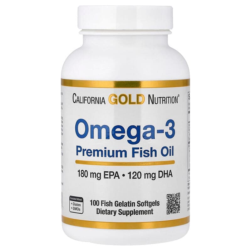 California Gold Nutrition, Aceite de pescado premium omega-3, 100 softgels