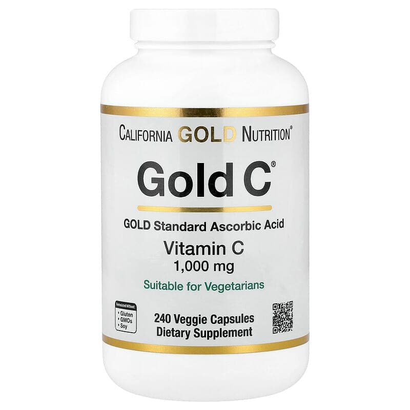 California Gold Nutrition, Gold C, Vitamina C 1000 mg, 240 cápsulas