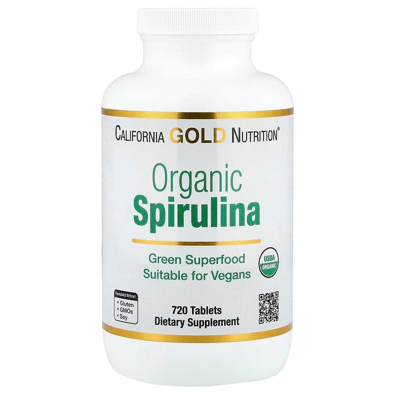 California Gold Nutrition, Espirulina orgánica, 720 comprimidos
