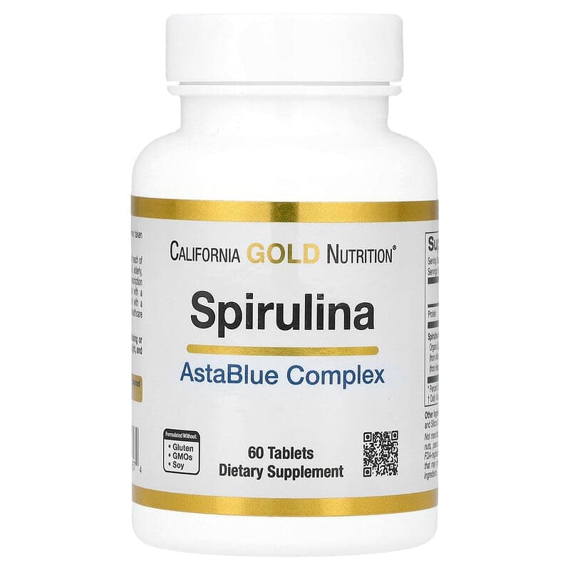 California Gold Nutrition, Espirulina, Complejo orgánico, AstaBlue, 60 comprimidos